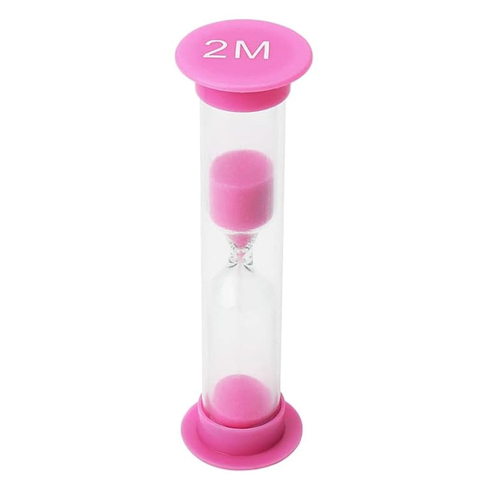sand timer for kids 2 min pink