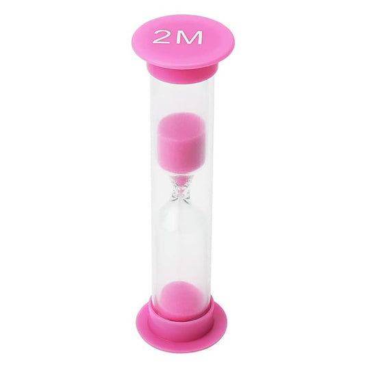 sand timer for kids 2 min pink
