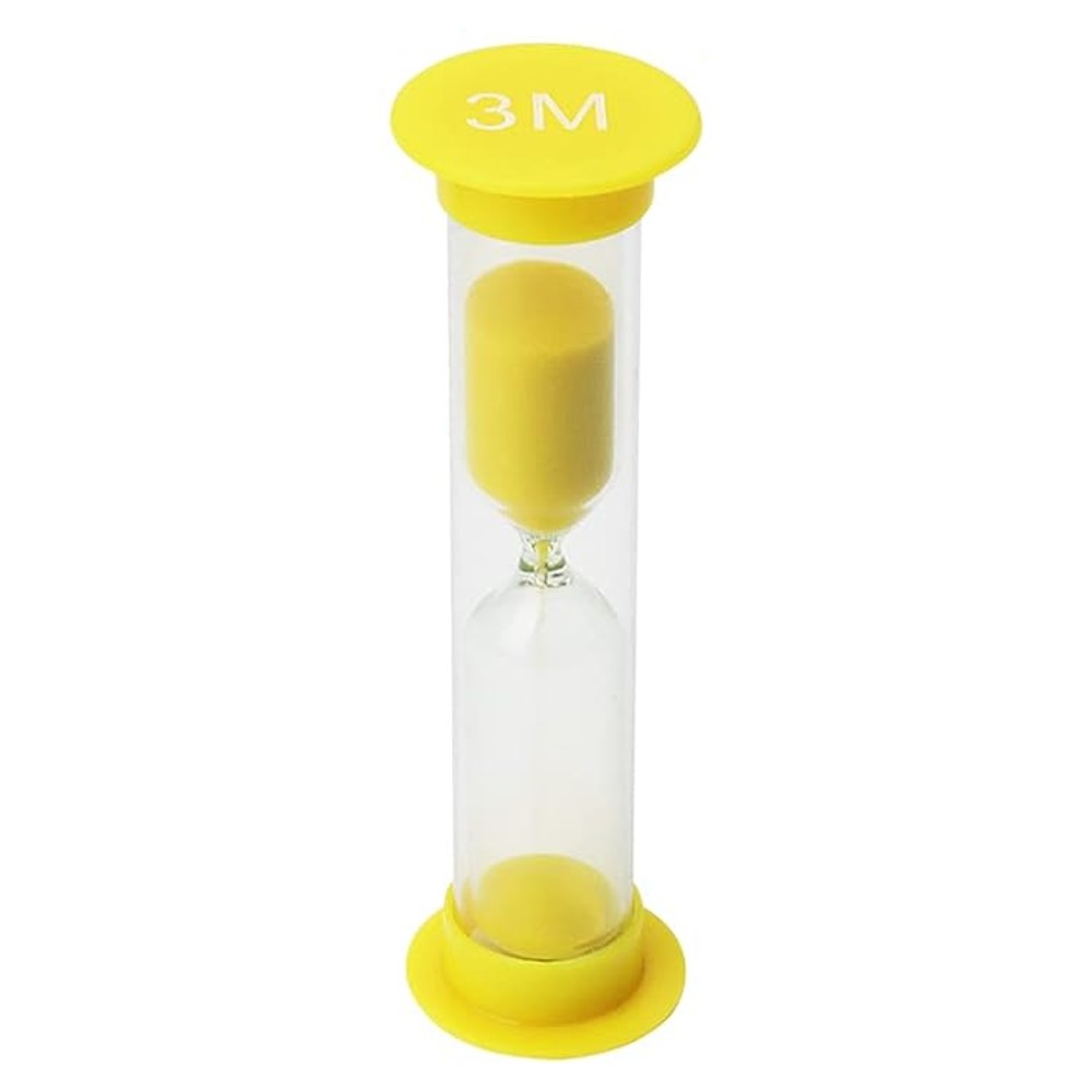 sand timer for kids 3 min yellow