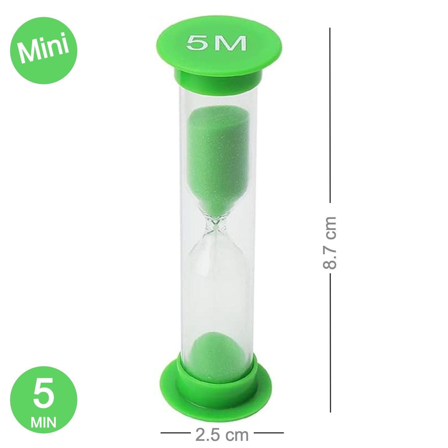 sand timer for kids 5 min green