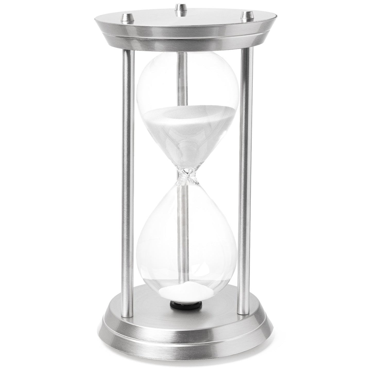large metal framed hourglass