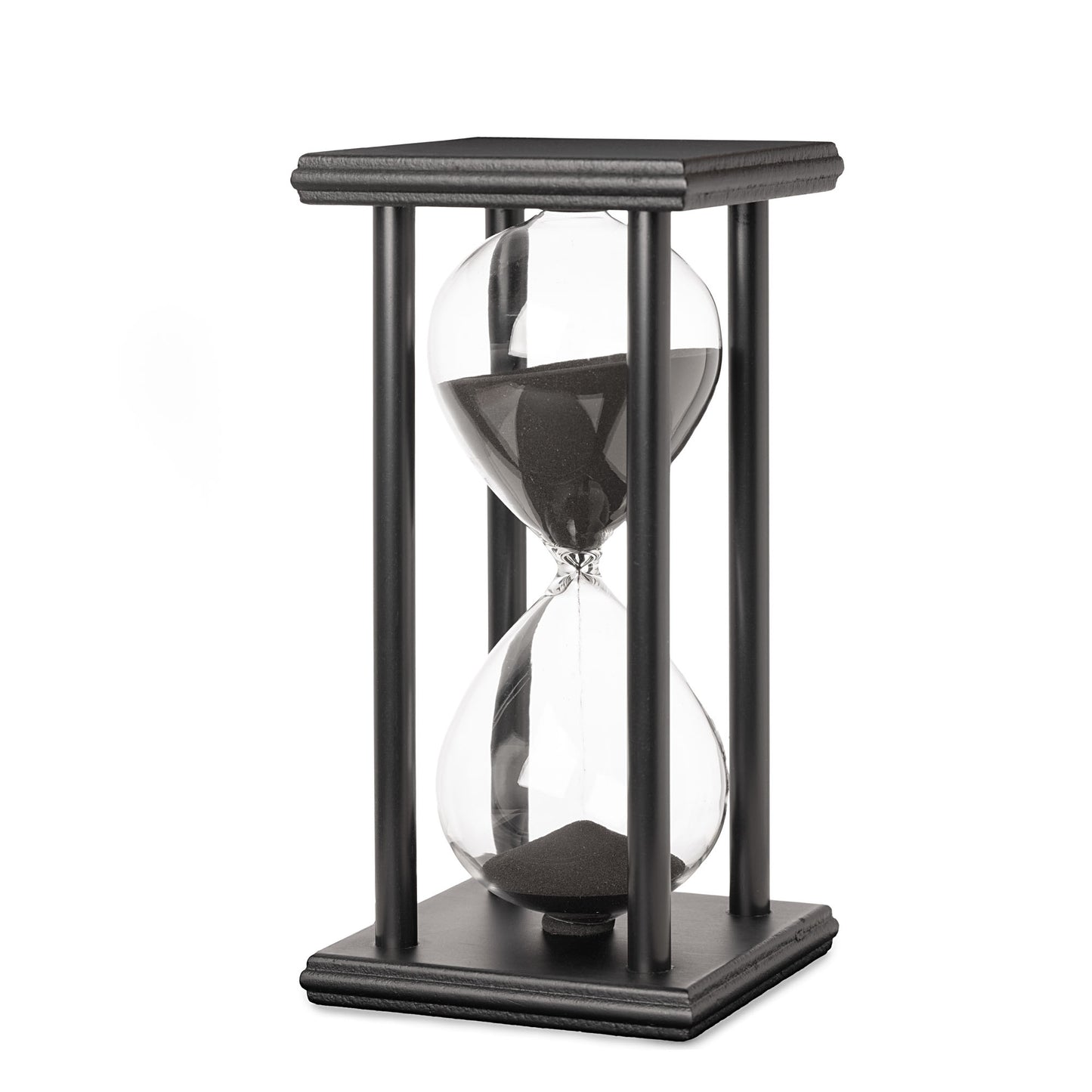 black wood frame sand timer