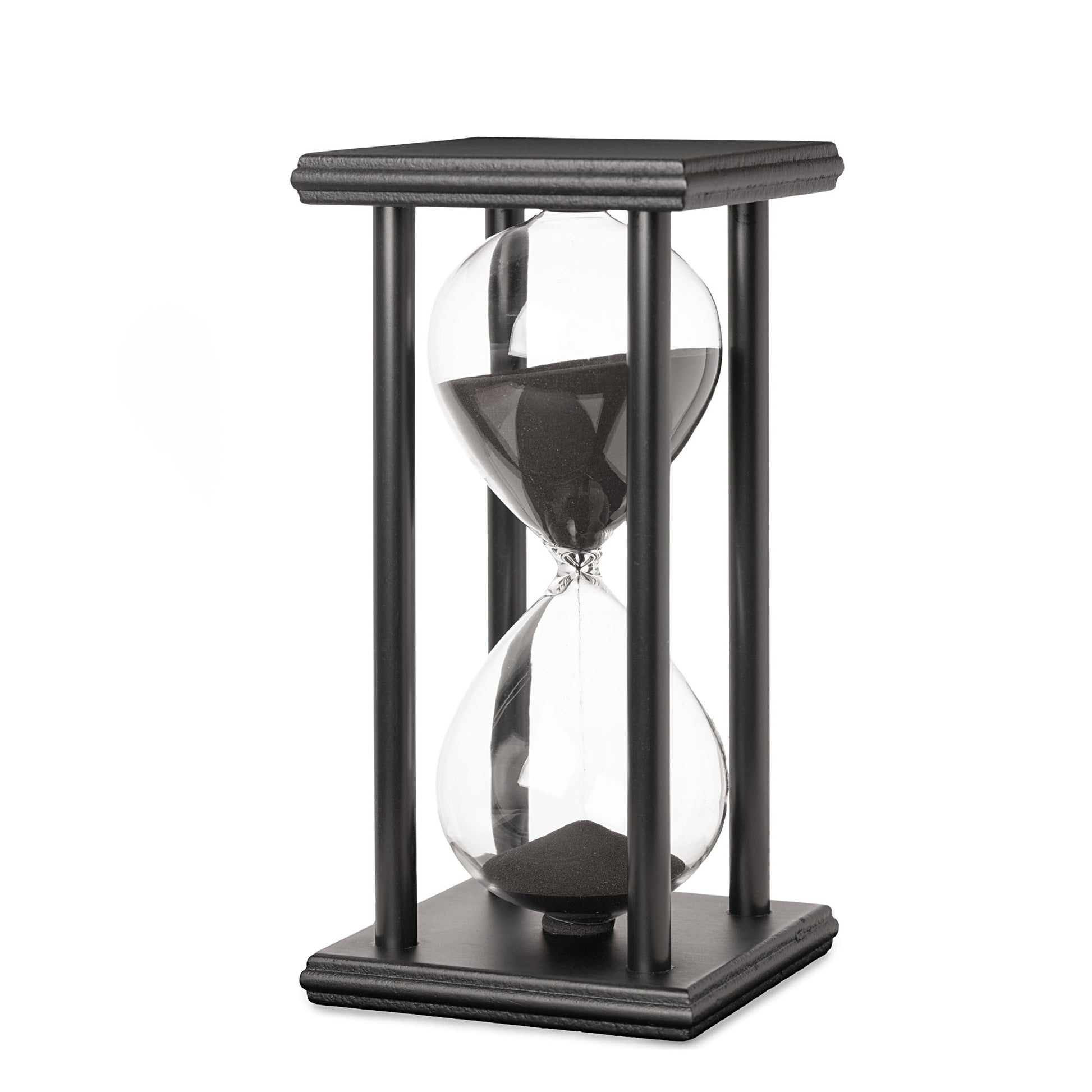 black wood frame sand timer
