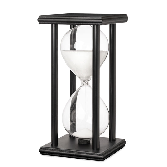 black wood frame sand timer