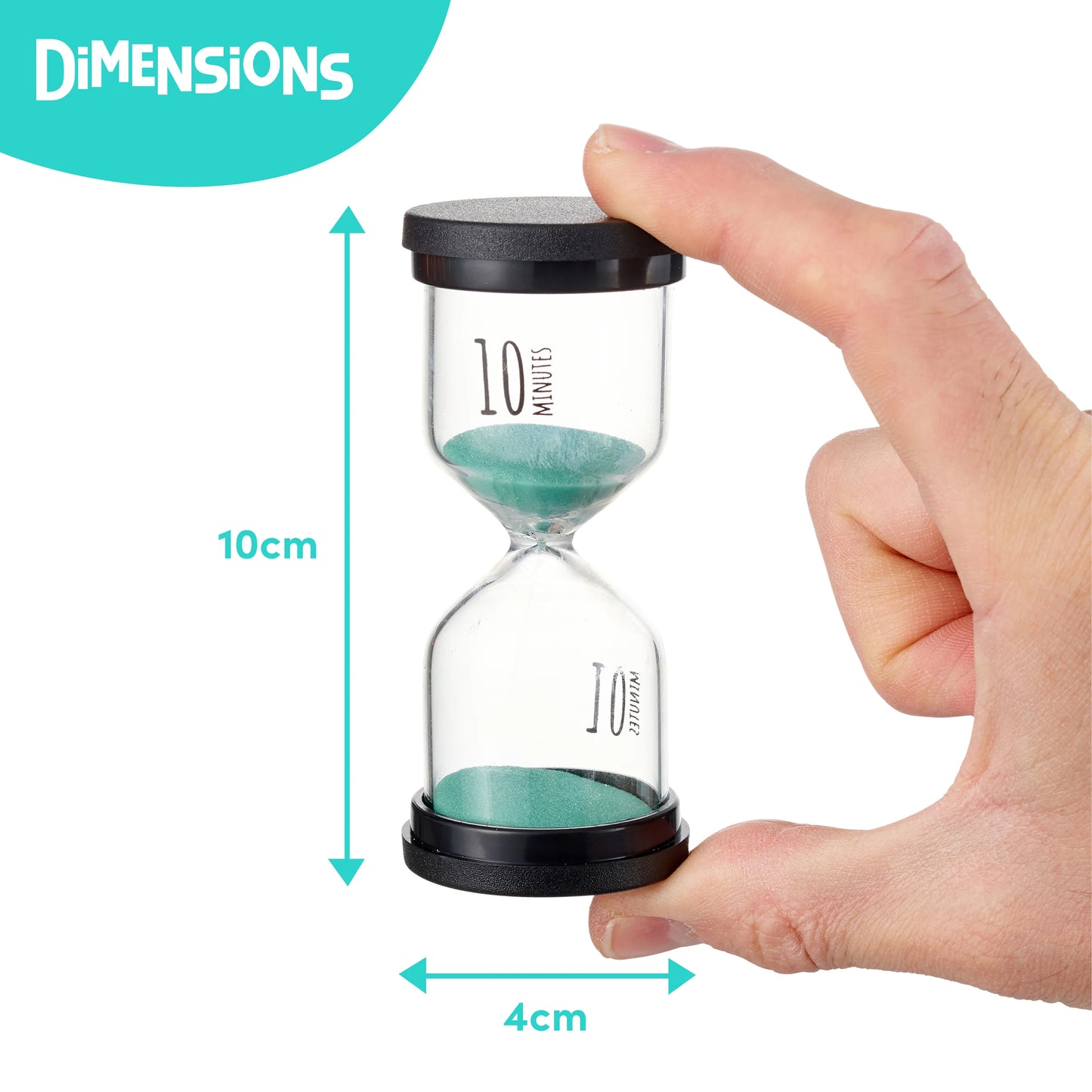Pack of 4 Hourglass Sand Timers (1-10mins)