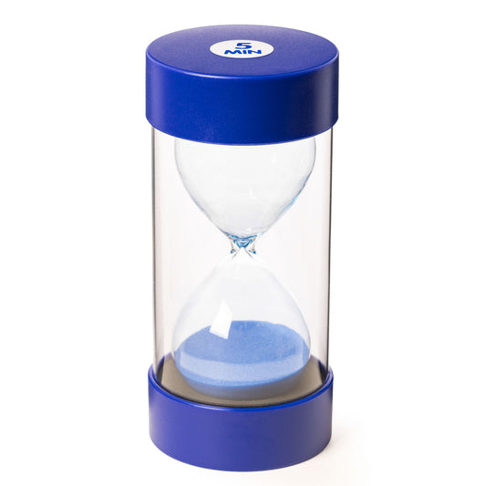 classic glass sand timer 1 hr blue