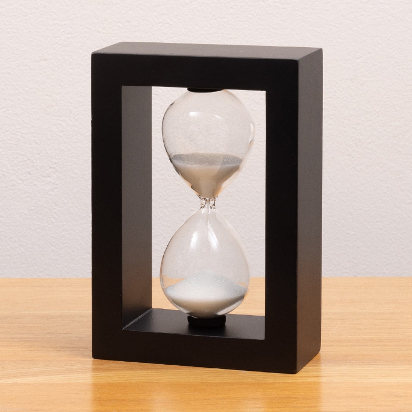 black wood frame sand timer