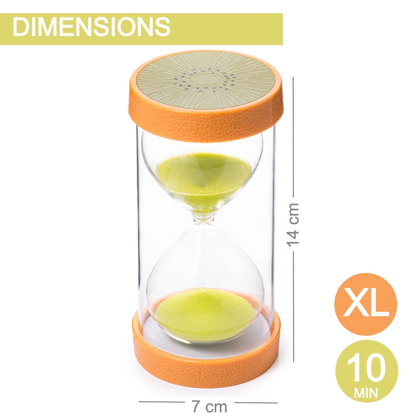 Jumbo Fruit Sand Timers for Kids (10 Min - Kiwi)