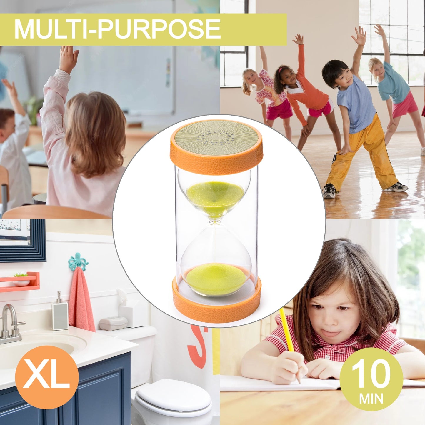 Jumbo Fruit Sand Timers for Kids (10 Min - Kiwi)