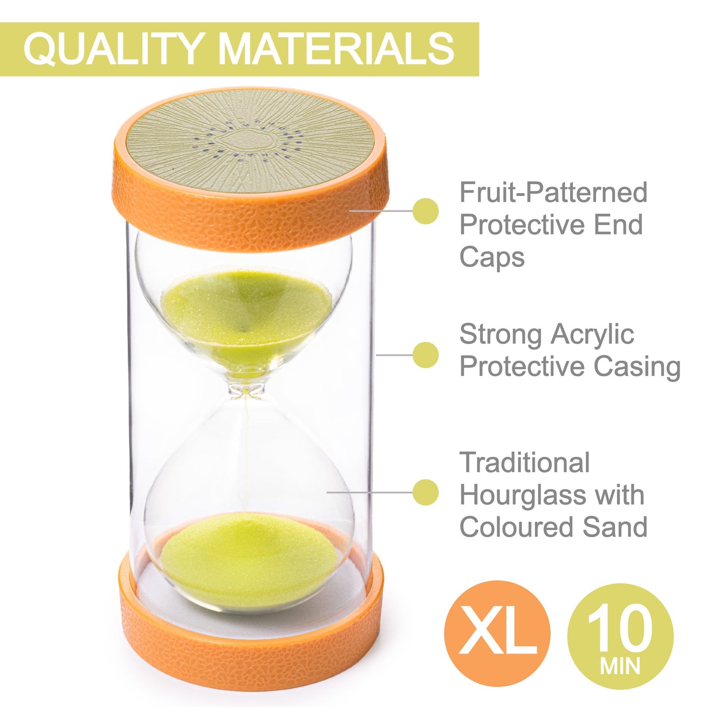 Jumbo Fruit Sand Timers for Kids (10 Min - Kiwi)