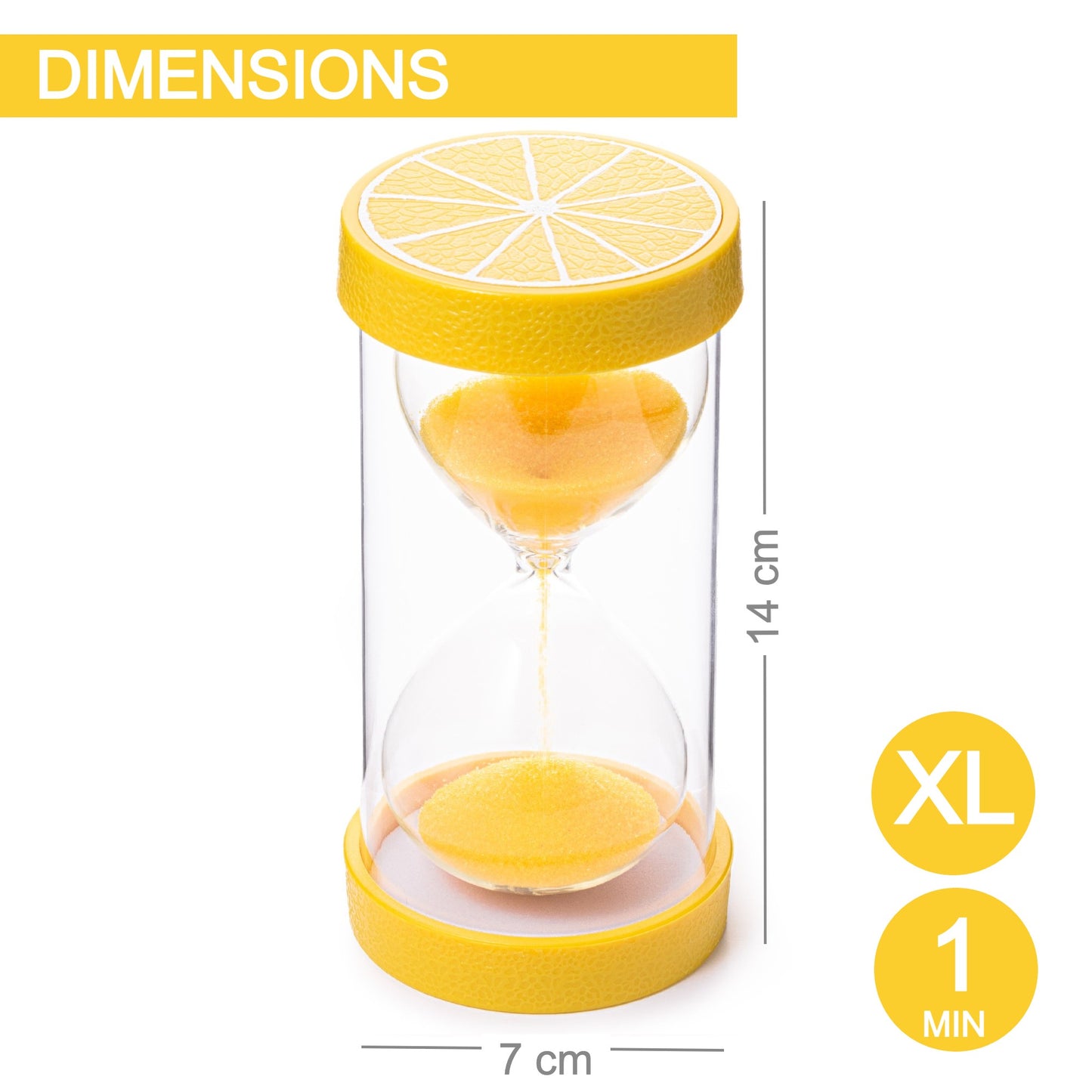 Jumbo Fruit Sand Timers for Kids (1 Min - Lemon)