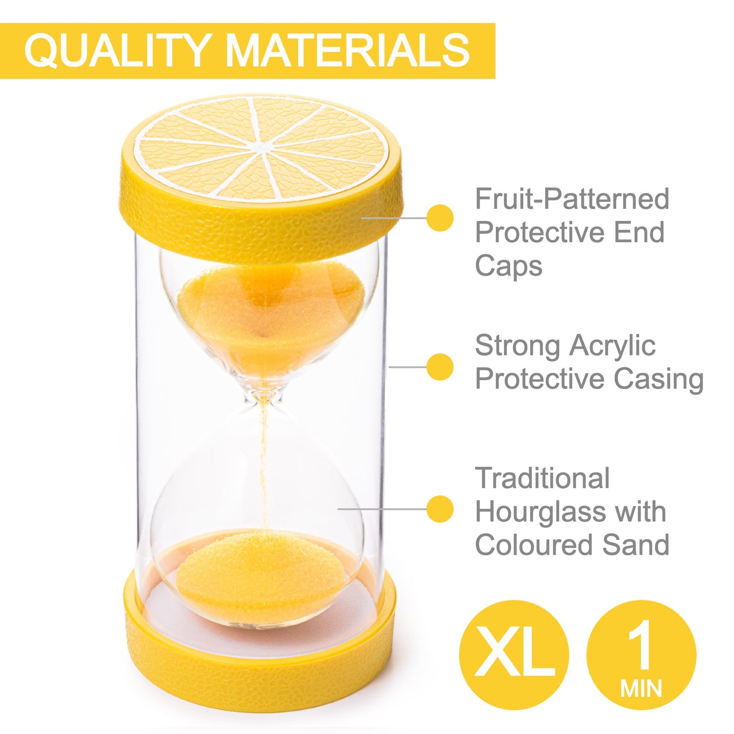 Jumbo Fruit Sand Timers for Kids (1 Min - Lemon)