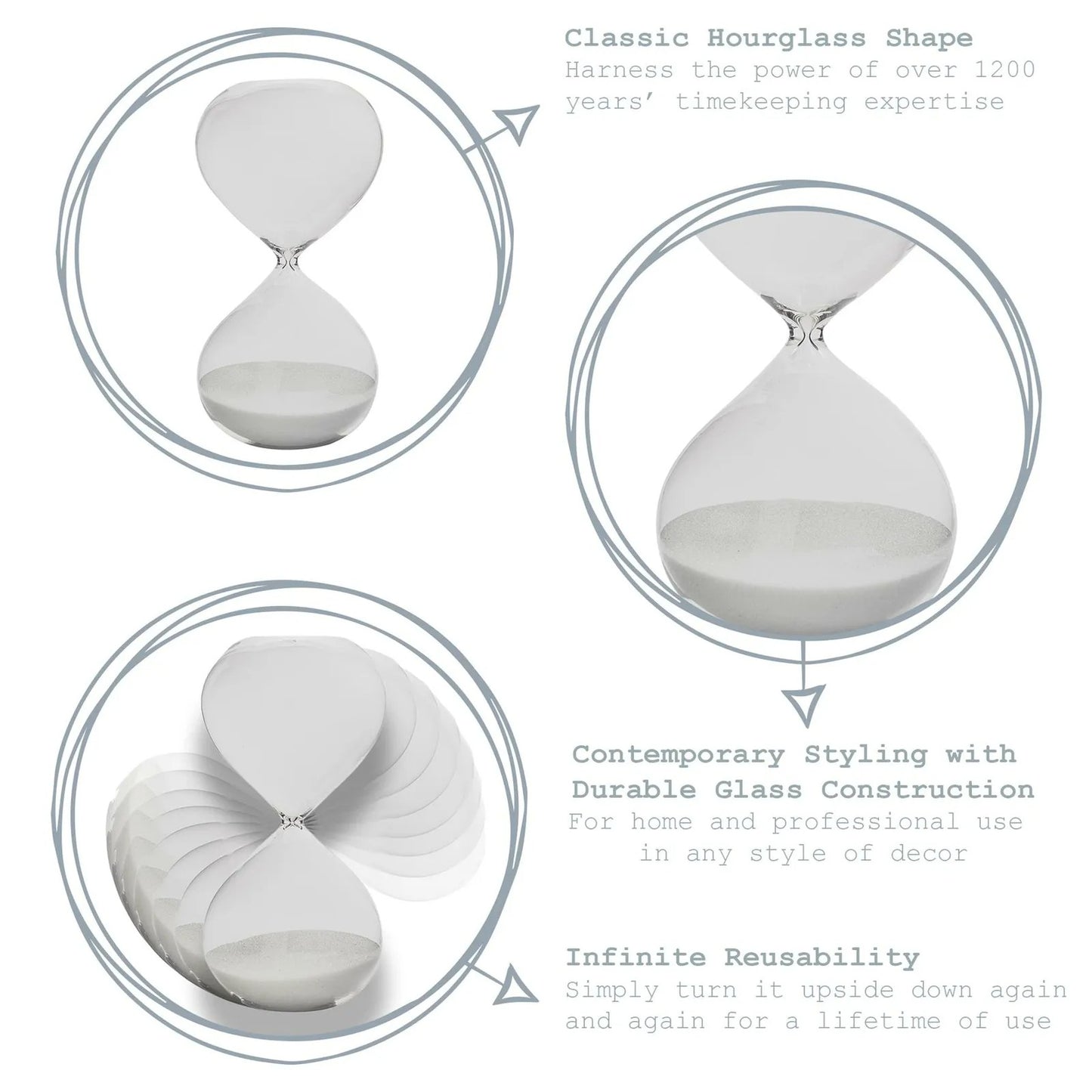 classic glass sand timer 30 min