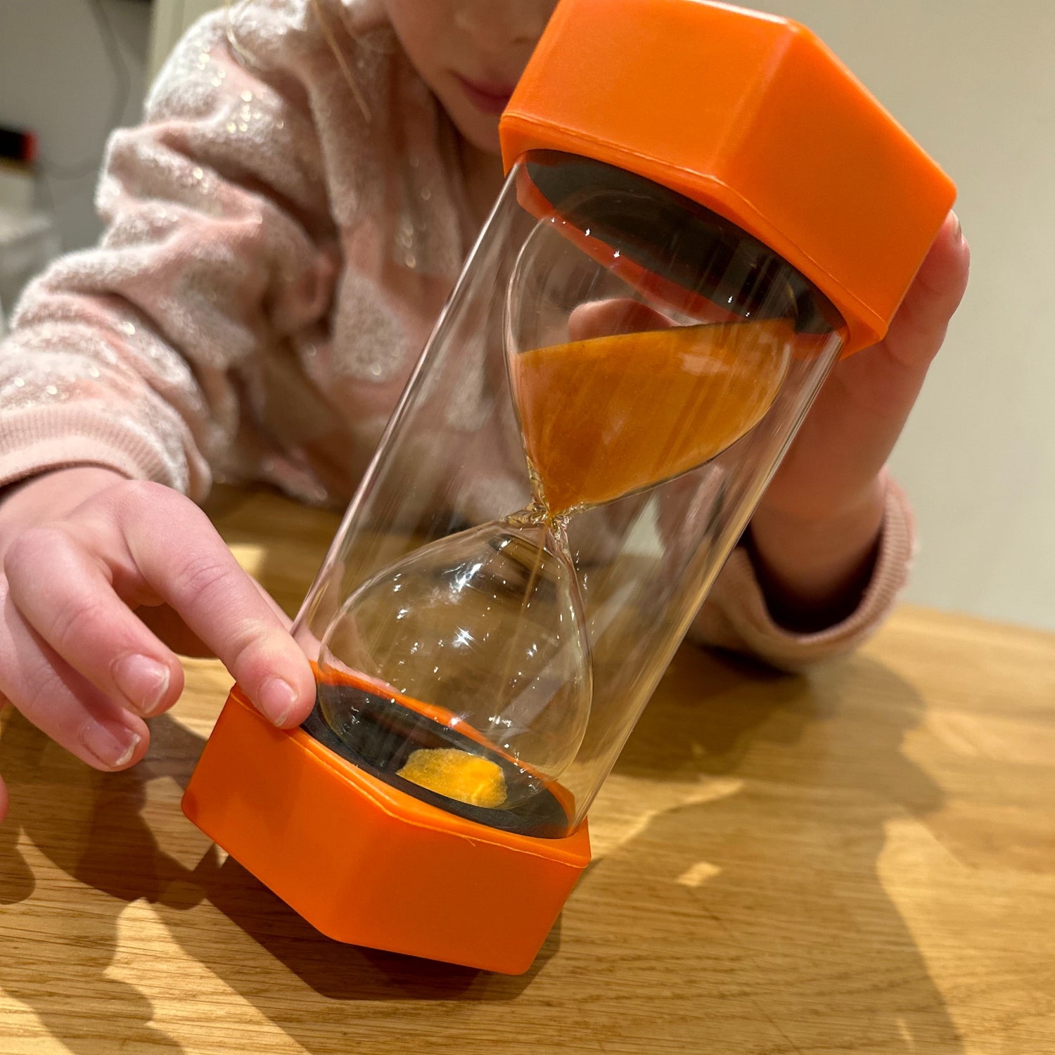 jumbo sand timer for kids 10 min orange
