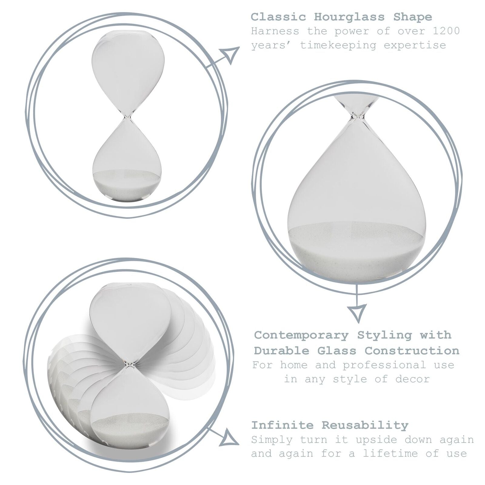 classic glass sand timer 1 hr