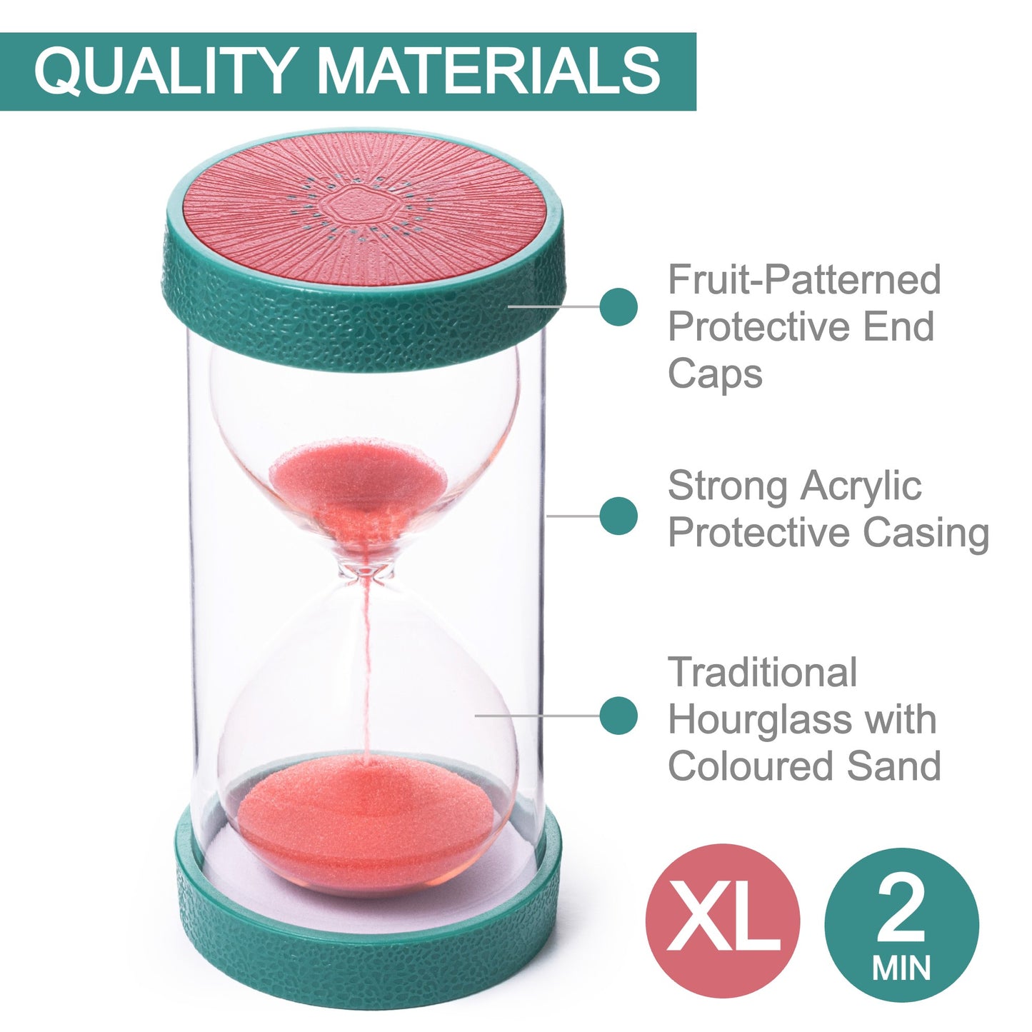 Jumbo Fruit Sand Timers for Kids (2 Min - Watermelon)