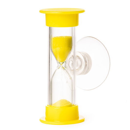 tooth brushing sand timers 2 min yellow