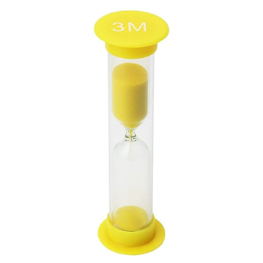 sand timer for kids 3 min yellow  