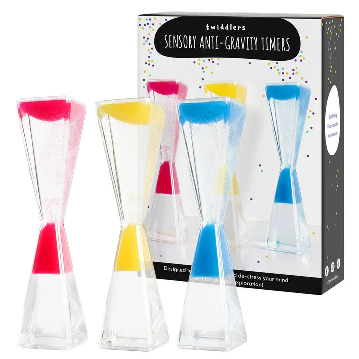 Pack of 3 Sensory Anti Gravity Timers – Sand Timers