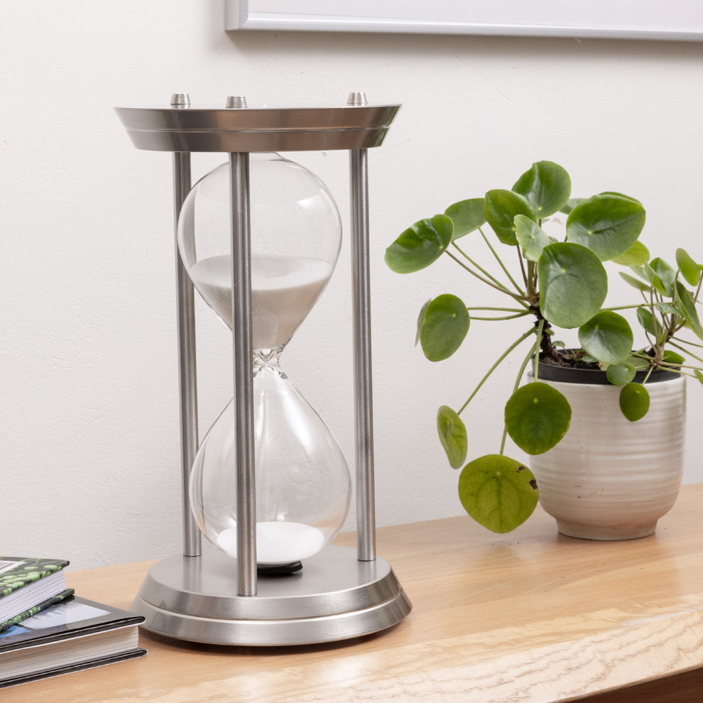 Large Metal Framed Hourglass Decorative Sand Timer (1 Hr) – Sand Timers