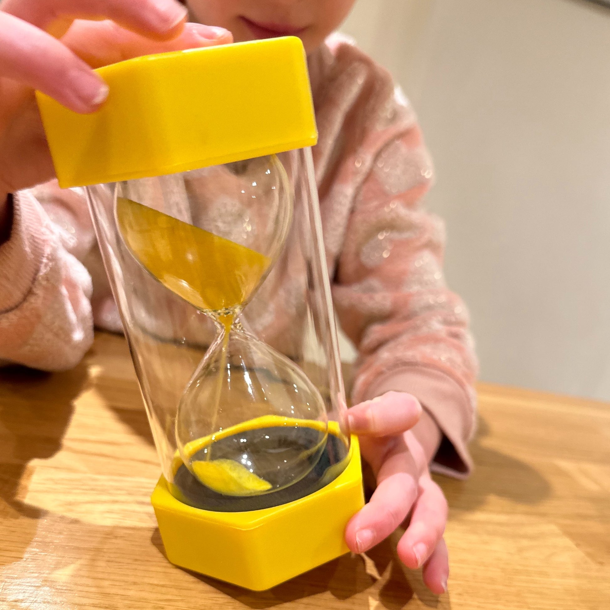 jumbo sand timer for kids 2 min yellow 