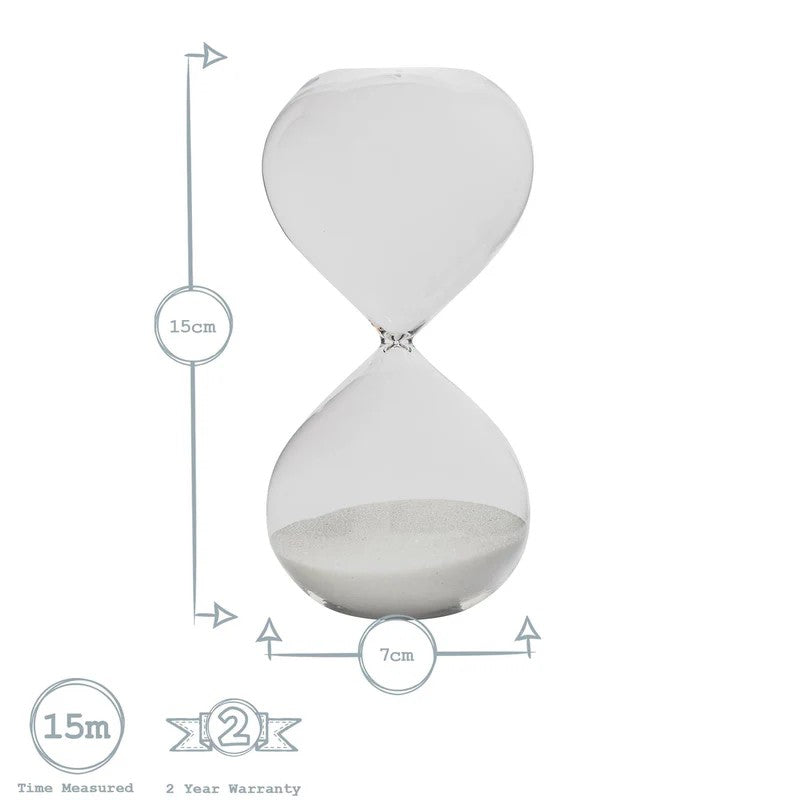 classic glass sand timer 15 min 