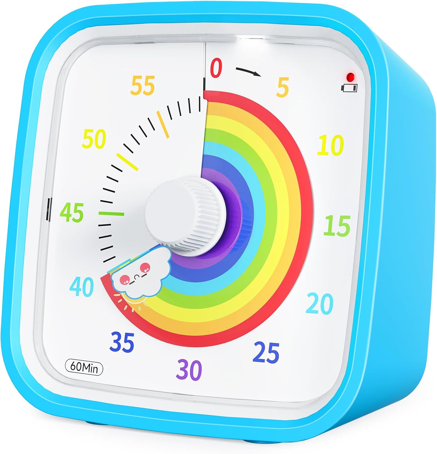 Yunbaoit Blue Rainbow Visual Timer – 60 Minute Silent Countdown – Sand ...