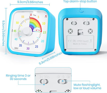 60-Minute Visual Timer (Blue Rainbow)