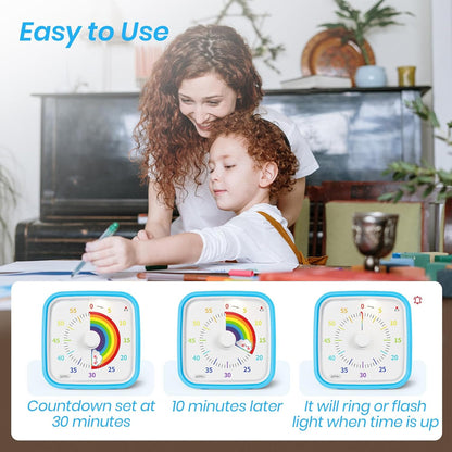 60-Minute Visual Timer (Blue Rainbow)