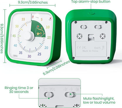 60-Minute Visual Timer (Green Dinosaur)