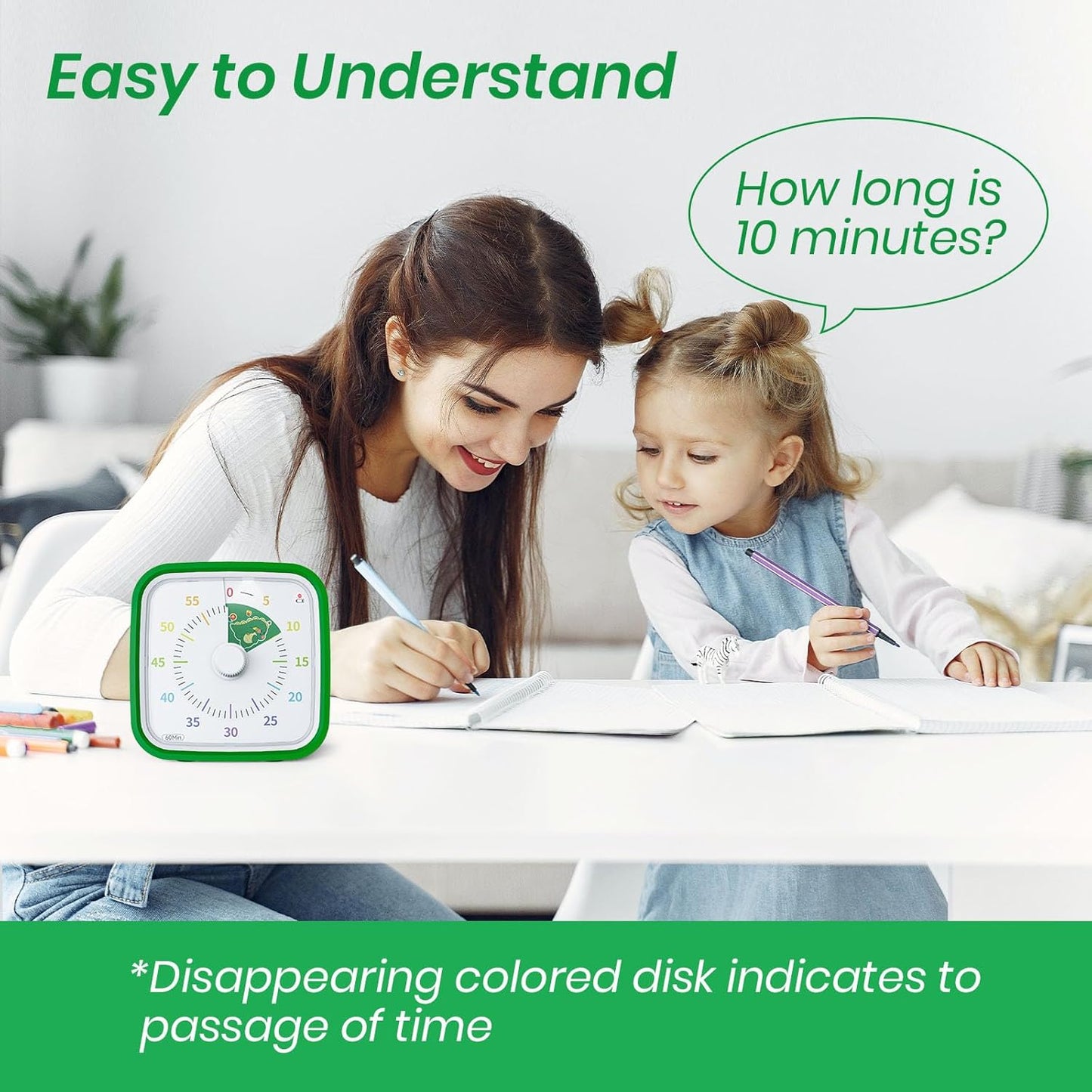 60-Minute Visual Timer (Green Dinosaur)
