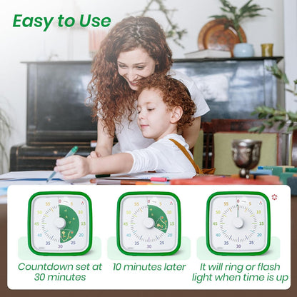60-Minute Visual Timer (Green Dinosaur)