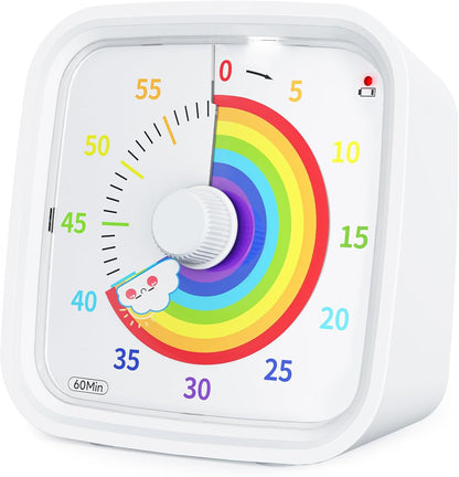 60-Minute Visual Timer (White Rainbow)