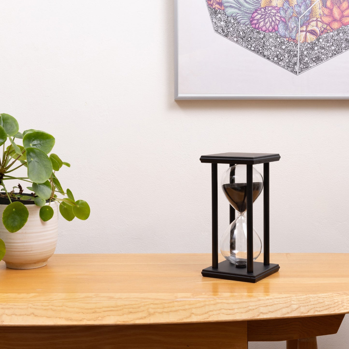 wood frame sand timer 