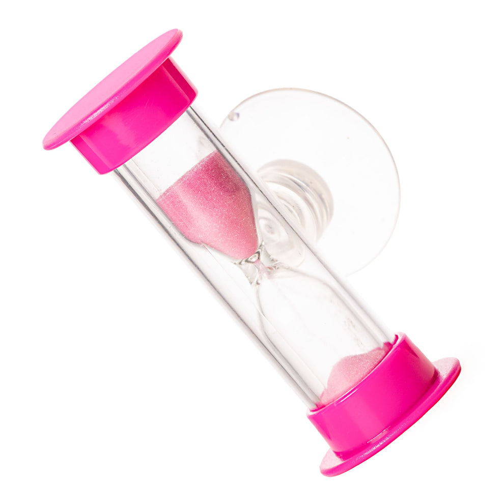 Tooth Brushing Sand Timers (2 Min Pink) with Suction Cup