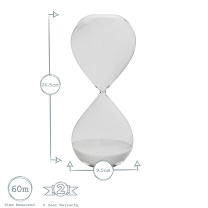 classic glass sand timer 1 hr 